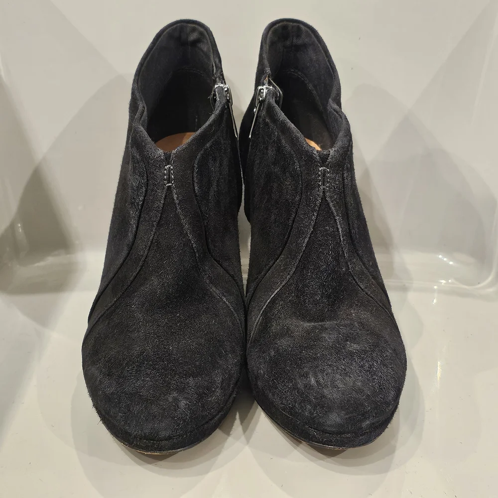 CLARKS Artisan Elegant Black Suede Ankle Booties